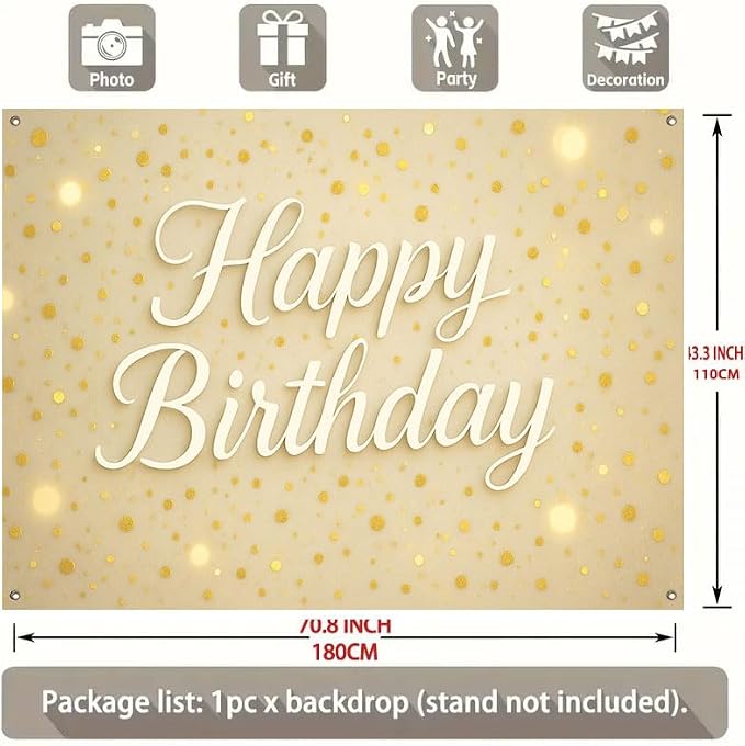 Large Happy Birthday Banner 71x43 Inch, Big Hanging Porch Sign - Image 2