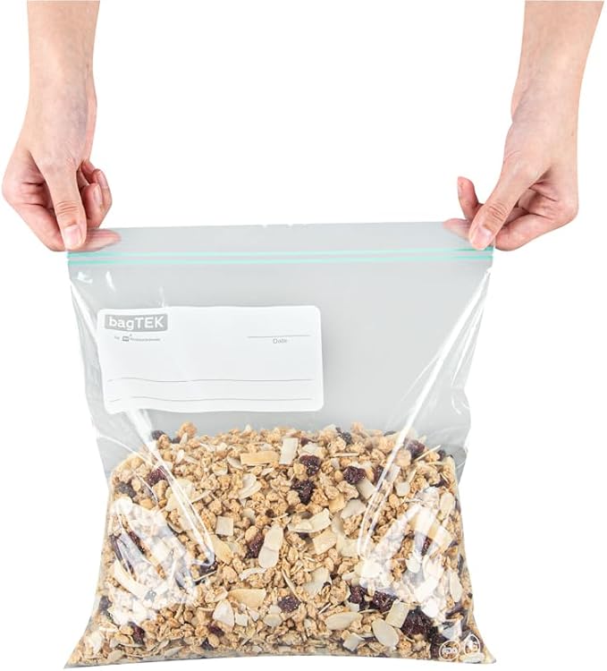 Restaurantware Bag Tek 1 Gallon Storage Zip Bags 25 Disposable Zipper Pouch Bags - Image 8