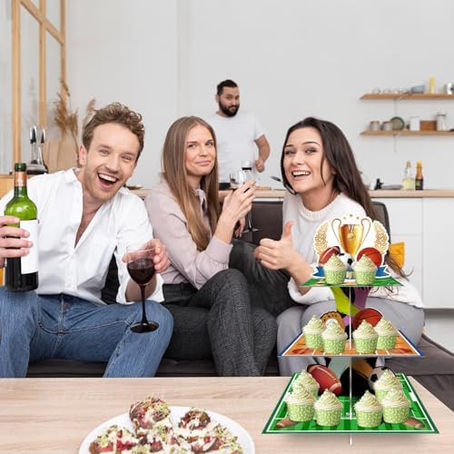3 Tier Sports Cupcake Stand for Birthday Party Decorations - Image 6