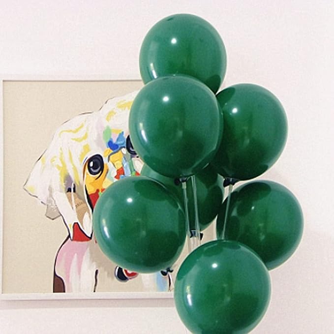 KBZVNAF Dark Green Latex Party Balloons - Image 3
