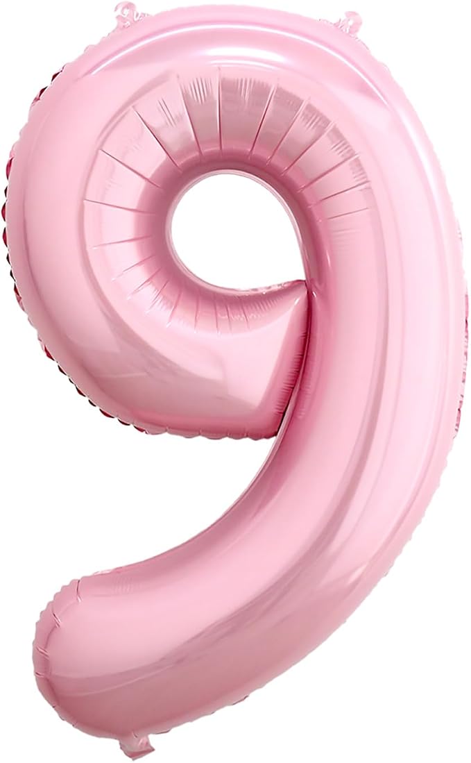 40 Inch Pink Number 9 Balloon, Giant Number Balloons, Birthday Decorations | by Unknown
