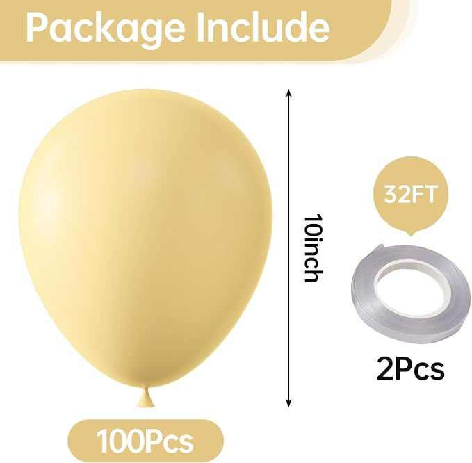 10 Inch Pastel Yellow Balloons - Image 2