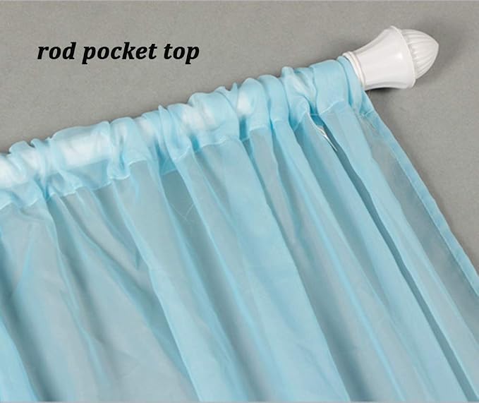pureaqu Floral Embroidered Sheer Widnow Curtain Rod Pocket 1PC W39 x L84 | - Image 7