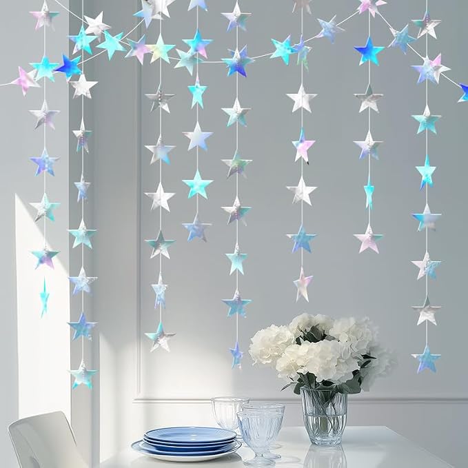 Iridescent Shining Star Hanging Garland Iridescent Hanging Sparkling Star - Image 6