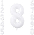 White Number 8 Balloon 40 Inch, Large White Foil Mylar 8th Birthday Decorations by Unknown