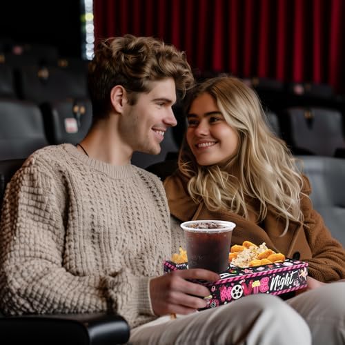 48 Pcs Valentine's Day Party Supplies - Movie Night Paper Snack Trays & Decorations - Heart Love Party Favors - Family Movie Popcorn & Drink & Candy Box - Image 5