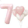 Pink 7 Balloon Number Pastel Pink 7th Birthday Party Decorations by Unknown