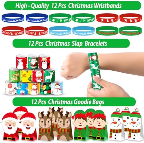 316Pcs Christmas Party Favors, Birthday Party Supplies Decor, Goodie Bag Stuffers, Advent Calendar Pinata Fillers, Treasure Box, Classroom Rewards Prize, Stocking Stuffers for Kids (Christmas) - Image 4