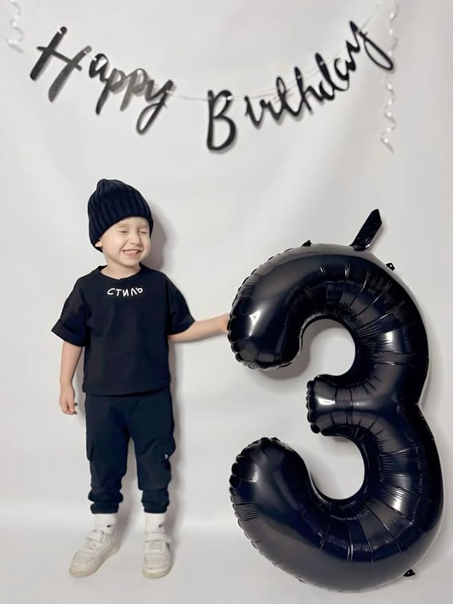 Numbers 12 Balloon 40Inch Black Balloons - Image 3