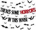 26 PCS There's Some Horrors In This House Decorations Halloween Banner Bats Wall Decor Horrible Theme For Kids Boy Girl Party Supplies Black and Red Glitter by Levvcirki