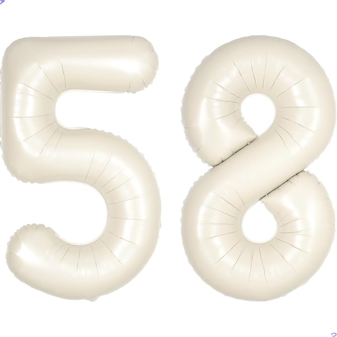 Cream White Number 58 85 Balloon by Unknown