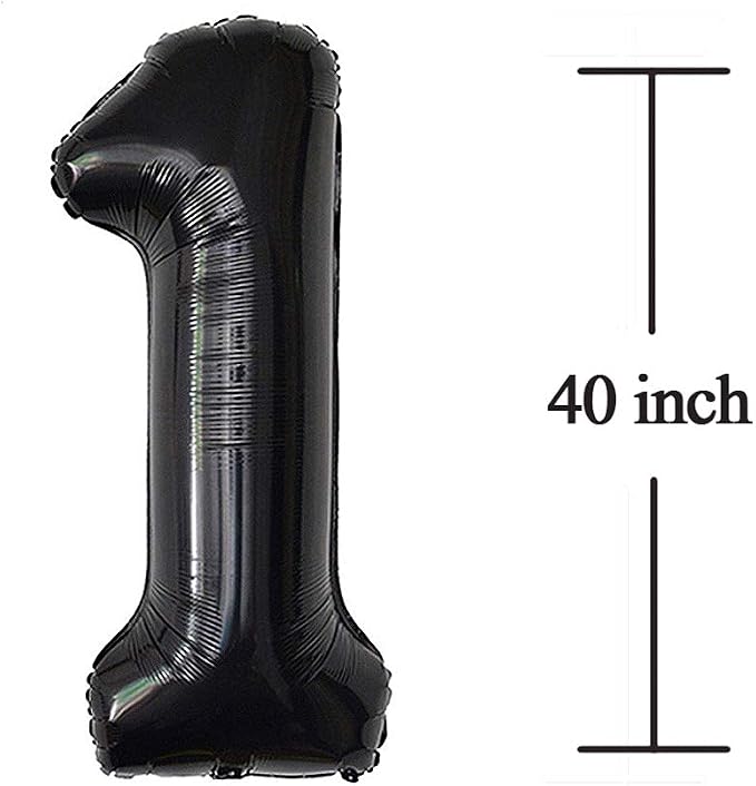 Jonhamwelbor 17 Number Balloons Black Big Giant Jumbo Big Large 17 or 71 Foil - Image 2