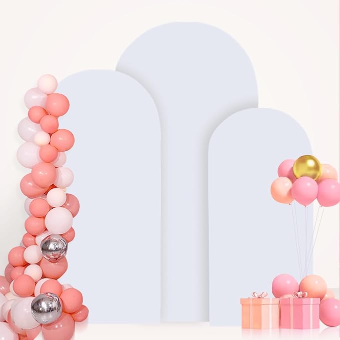 FANPROMS White Arch Backdrop Cover Set of 3 Wedding Arch Cover 5ft 6ft 7ft by FANPROMS