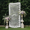 Personalized Fabric Wedding Welcome Sign Banner, Modern Sheer Fabric Hanging by Raipile