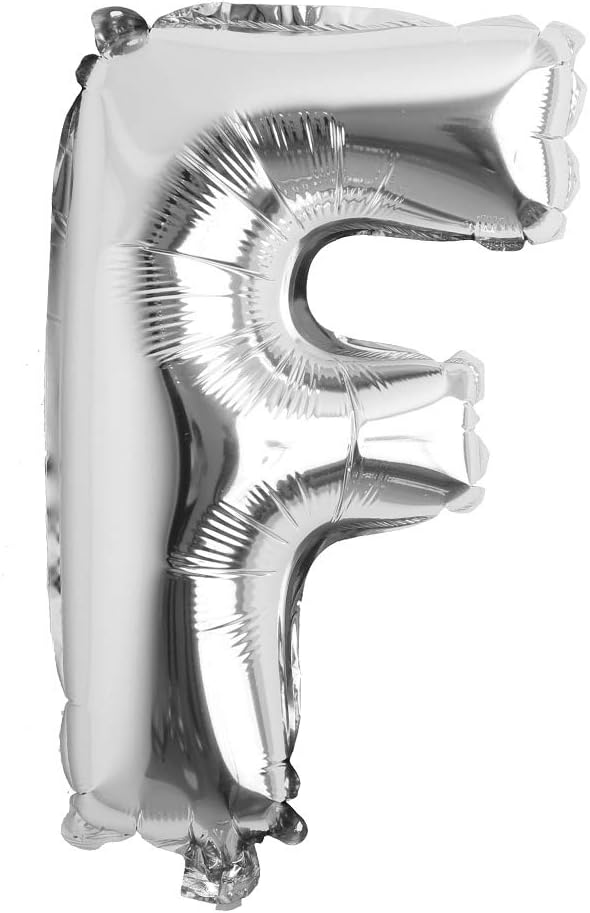 16" inch Single Silver Alphabet Letter number Balloons Aluminum Hanging Foil by REIANS