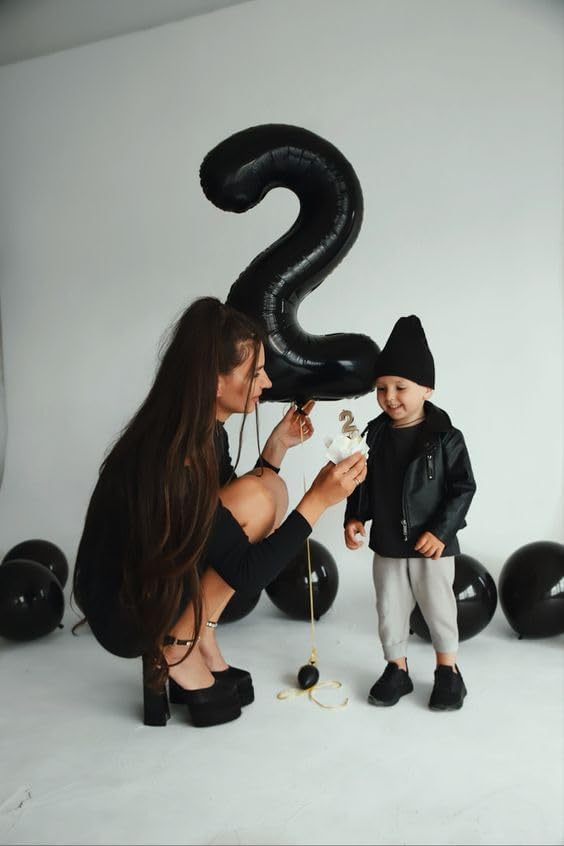Black Number 2 Balloon 40 Inch - Image 4