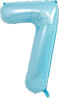 40 Inch Light Blue Number 7 Balloon | 7 Birthday Balloon by GLASNES