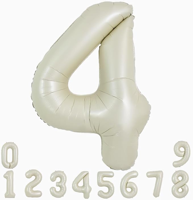 TONIFUL 40 Inch Cream White Large Numbers Balloon 0-9 Birthday Party Decorations by TONIFUL