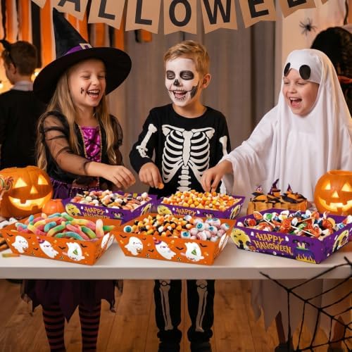 48Pcs Halloween Party Supplies, Halloween Paper Food Trays - Image 6