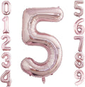2 Pcs 42 Inch Rose Gold Foil Balloons Number 5, Huge Number Balloons by GOER