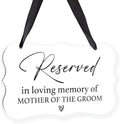 Acrylic Wedding Sign, Ring Bearer Sign, Reserved Seating Signs, for Mother of The Groom, Rustic Wedding Decor Signs, Acrylic Wall Art With Ribbon for Chairs Weddings Decor and Event Party (White)