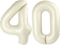 Number 40 Balloons 40 Inch for 40th Birthday Party Decorations, Cream | Jumbo by Mluchee