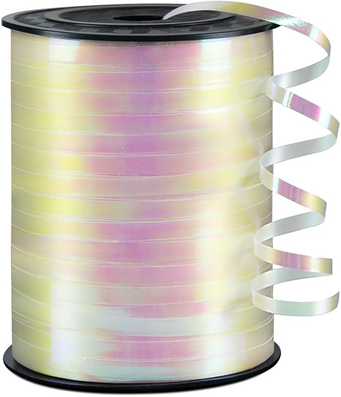 White Gradient Curling Ribbon, 1/5" Wide x 500 Yards Christmas Curling Ribbons by KMERLIFE