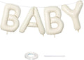 40 Inch Beige BABY Balloon for Baby Shower, Large Cream White Baby Foil by Lingqiang