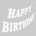 White Happy Birthday Banner Sign Happy Birthday Bunting Banner Flag Garland by Hxezoc