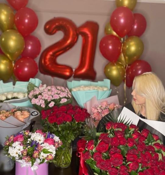 Red Number 2 Balloon 40 inch, Balloon numbers party supplies, deco photo shoot - Image 8