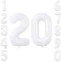 White Number 20 Balloon 40 Inch, Large Matte White Mylar Foil Balloons by Unknown