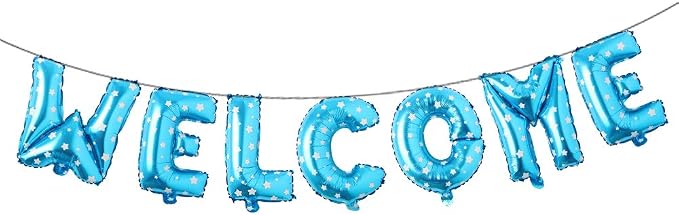 16 inch multicolor Welcome Balloon Banner Balloons Foil Letter Balloon by RUIANSI