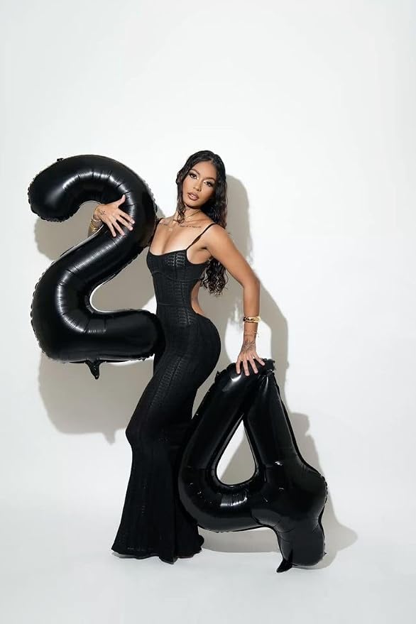 Number Balloons 40 Inch Black 3 Balloon - Image 2