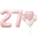Pink 27 Balloon Number Pastel Pink 27th Birthday Party Decorations by Unknown