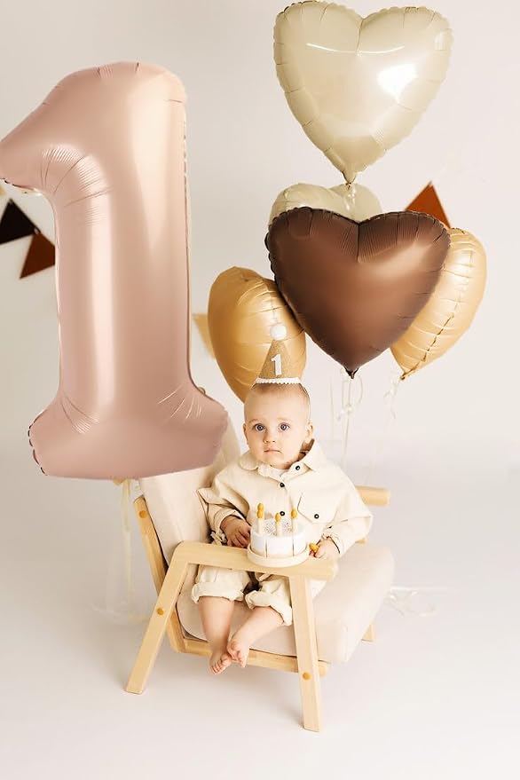 1 Balloon Number 40 Inch Light Brown Balloons - Image 2
