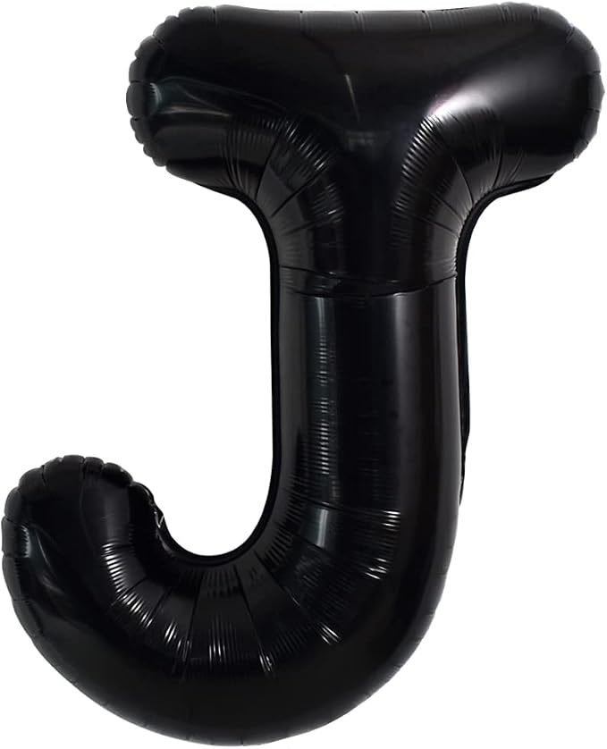 TONIFUL 40 Inch Large Black J Letter Balloons, Jumbo Helium Balloons by TONIFUL