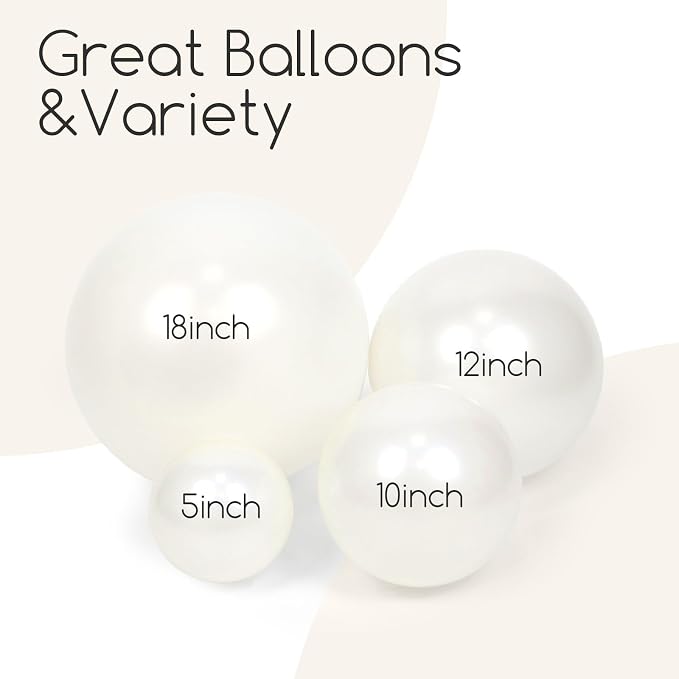 Awenztech 122pcs Pearl White Balloon Arch Kit, 18 12 10 5 inch Pearl White - Image 4