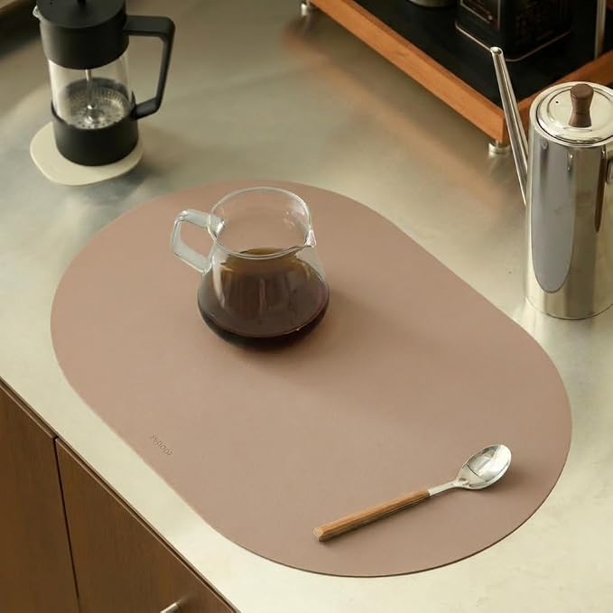 Clay Pink Oval Silicone Placemats Set of 4 – Heat Resistant, Waterproof - Image 4