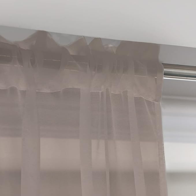 Window Light Grey Sheer Curtains 60 Inches Width 90 Inches Long 2 Panels Sheer Curtains Clear Curtains Basic Rod Pocket Panel for Home Living Room Bedroom Kids Room Yard Patio Parlor Sliding