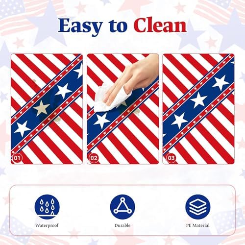 3 Pack Patriotic Tablecloths,American Flag Tablecloth,Patriotic Decorations - Image 3