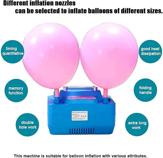 Electric Air Pump Blower, Professional Double Hole Inflator, Inflatable Timing - Image 2