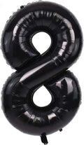 TONIFUL 40 Inch Black Number 8 Balloons Large Foil 8th Birthday Decorations | by TONIFUL