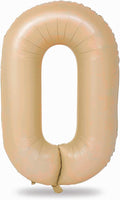 Nude 0 Balloons, 40 Inch Large Tan Foil Number Balloons Set 0-9, Self Inflating by Lingqiang