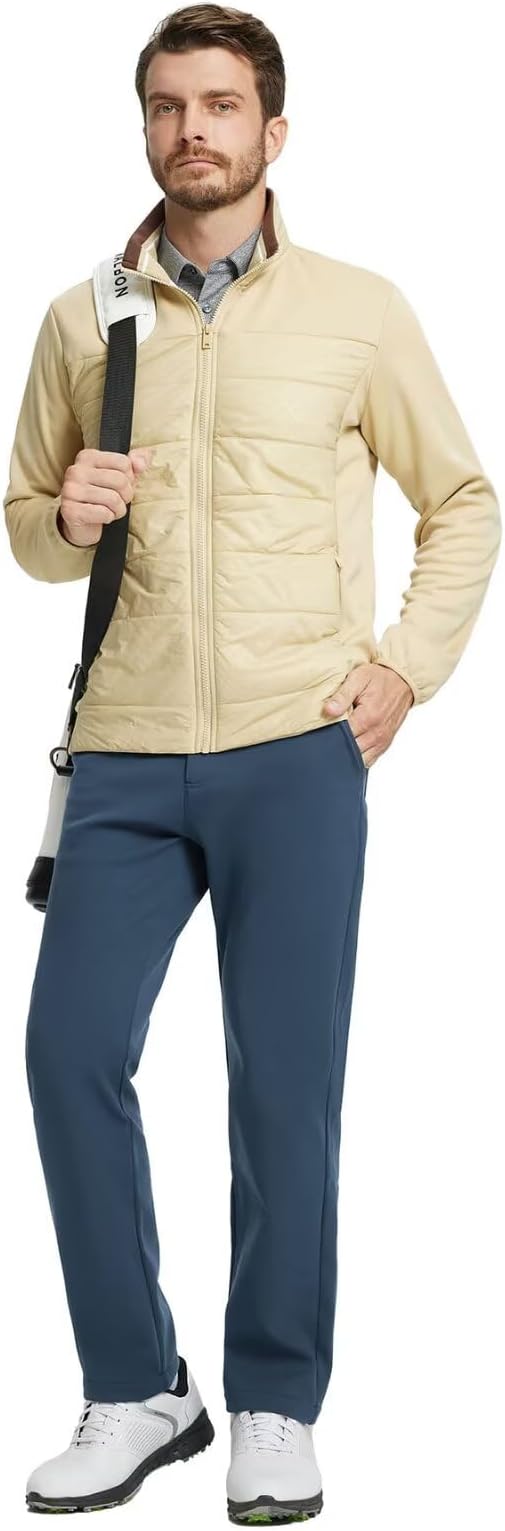 M MAELREG Golf Fleece Lined Pants Men Softshell Water-Resistant Workout Casual Outdoor Hiking Insulated Winter Pants for Men