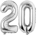 Jonhamwelbor 20 Number Balloons Silver Giant Jumbo Big Large Number 20 Foil by Jonhamwelbor