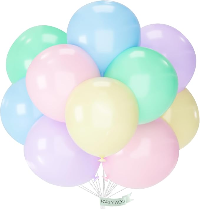PartyWoo Pastel Rainbow Balloons 20pcs Latex Helium Balloons 18 Inch | Baby by PartyWoo