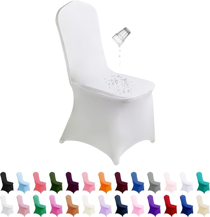SUPERO Waterproof Spandex Chair Cover 25PCS, Stretch Dining Chair Covers by SuperO