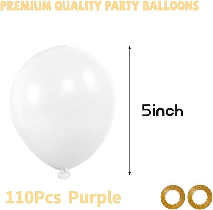 White Balloons 110Pcs, 5 Inch Small White Latex Party Balloons, Mini Thick - Image 2
