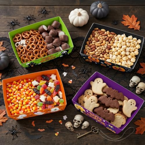 48Pcs Halloween Party Supplies, Halloween Paper Food Trays - Image 7