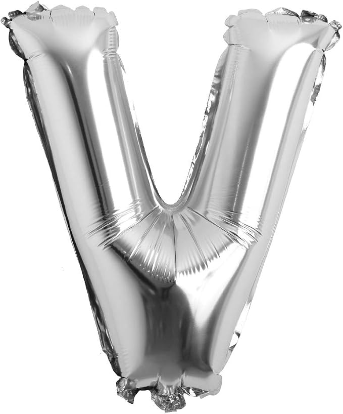 16" inch Single Silver Alphabet Letter number Balloons Aluminum Hanging Foil by REIANS